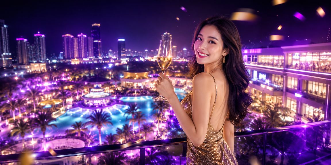 Không gian casino neon giải trí tại Mũi Né